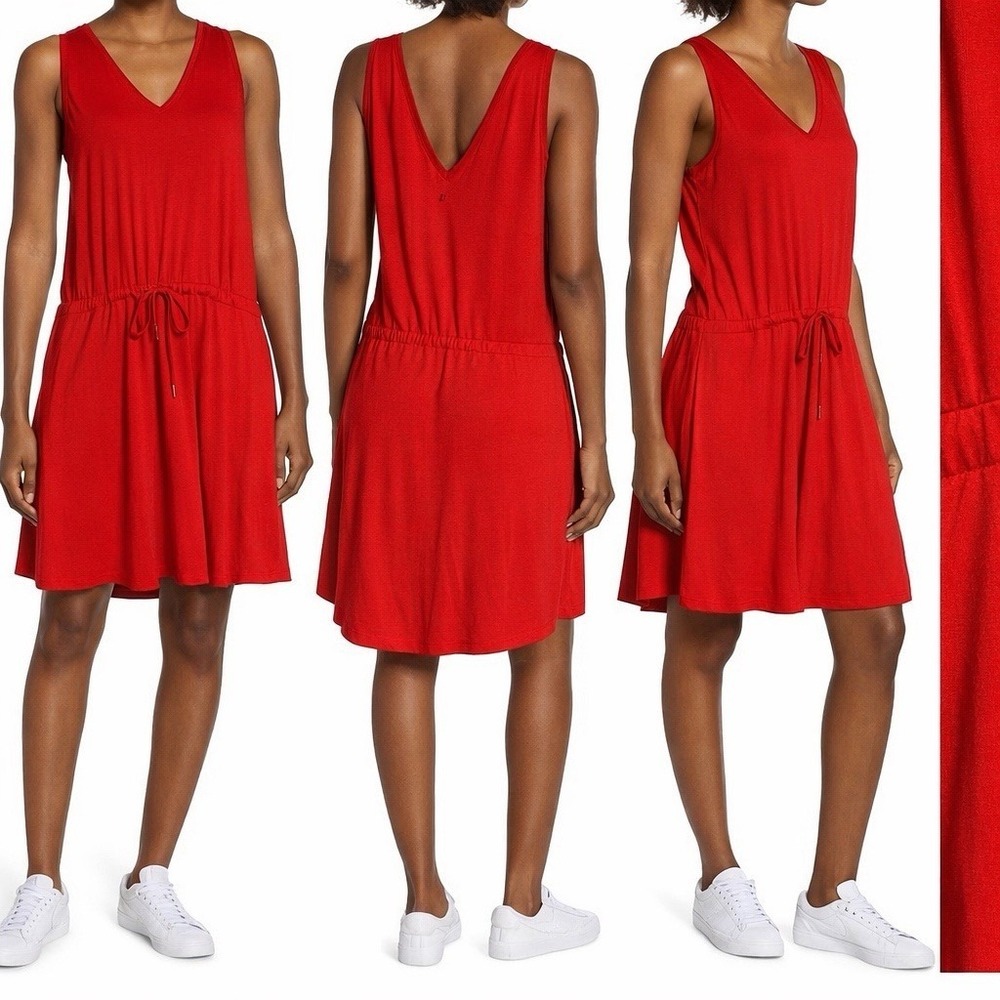 Sweaty Betty Casual Dress Red Size‎ 4/6 Take It Easy Athleisure Tennis Preppy
